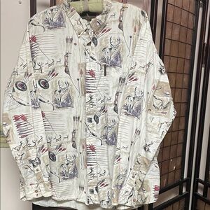 Men's Rustic Wildlife Print Button Down Shirt